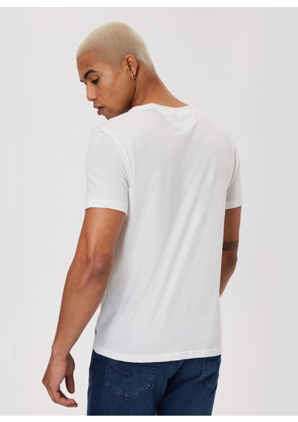 Bisiklet Yaka Beyaz Erkek T-Shirt 232 Lcm 242061 Gael Beyaz modelleri