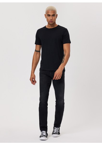 Bisiklet Yaka Siyah Erkek T-Shirt 232 Lcm 242061 Gael Siyah