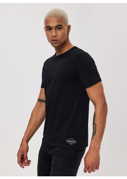 Bisiklet Yaka Siyah Erkek T-Shirt 232 Lcm 242061 Gael Siyah modelleri