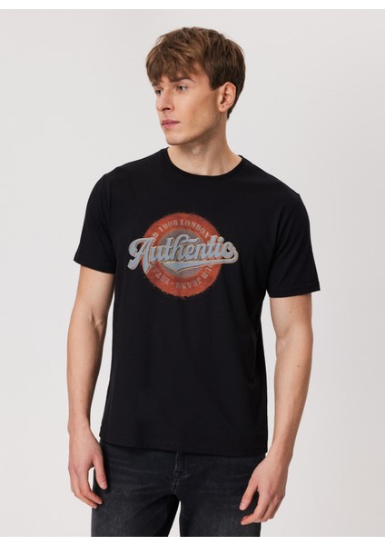 Bisiklet Yaka Siyah Erkek T-Shirt 232 Lcm 242019 Authen Siyah
