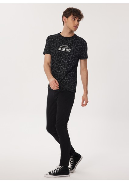 Bisiklet Yaka Siyah Erkek T-Shirt 232 Lcm 242001 Cıtrel Siyah