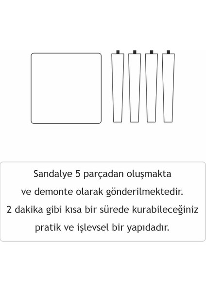 Renkli Doğal Ahşap Tabure - Arslan DAT5050
