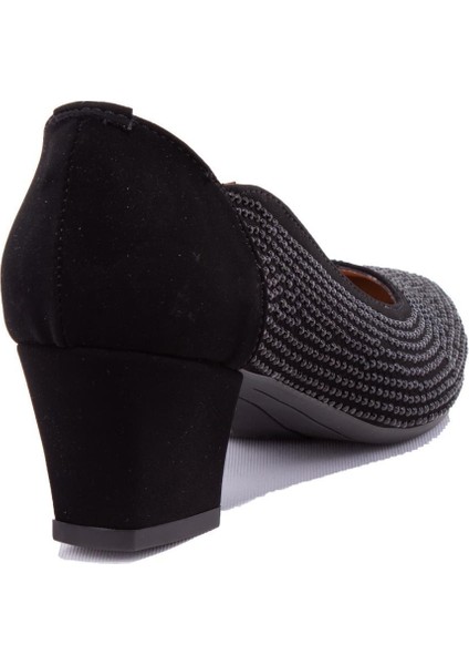 DZA07-7268670 Siyah Süet Klasik Topuklu Kadın Ayakkabı10 modelleri