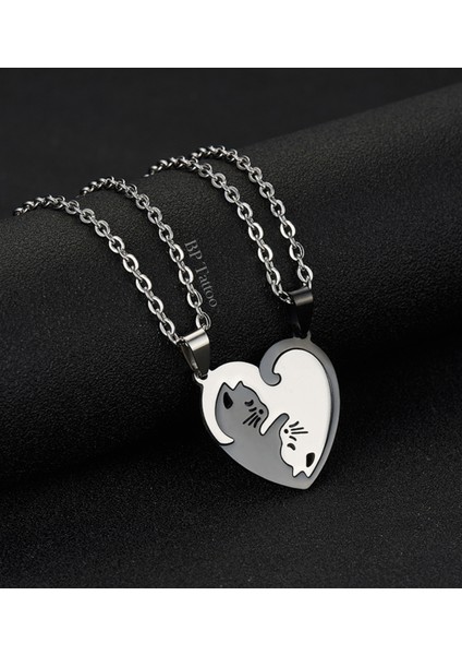 Best Friends Yin Yang Kedili Kolye Kalp Sevgili Çift Arkadaş Kolyesi