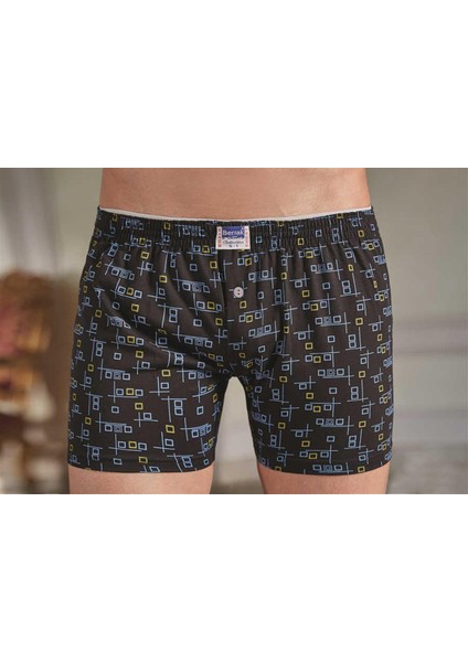 Berrak 1054 Beli Lastikli Düğmeli Erkek Desenli Boxer