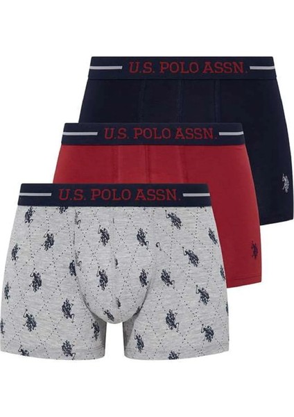 Baskılı Pamuklu & Likralı Erkek Boxer 3'lü Seti 80328