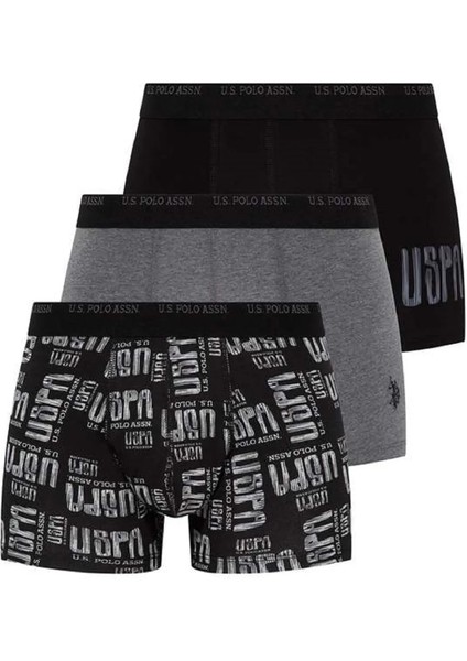 Baskılı Pamuklu & Likralı Erkek 3'lü Boxer Set 80338