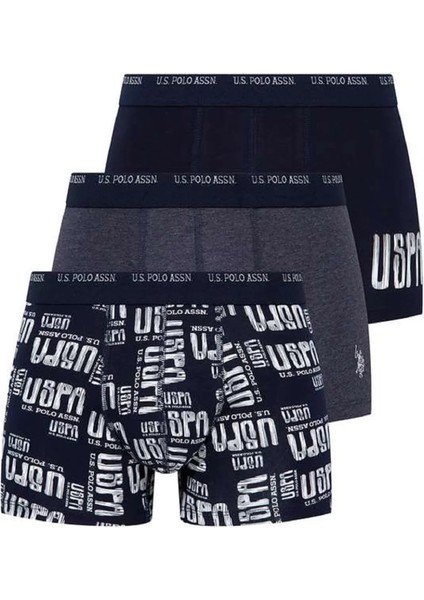 Baskılı Pamuklu & Likralı Erkek 3'lü Boxer Set 80338