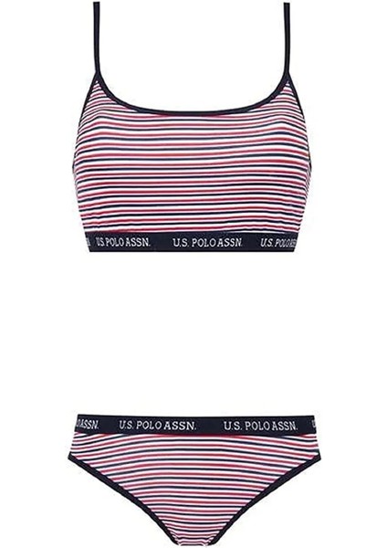Pamuklu & Likralı, Polo Baskılı, Çizgili, Kadın Büstiyer Slip Takımı 66250 fiyatları