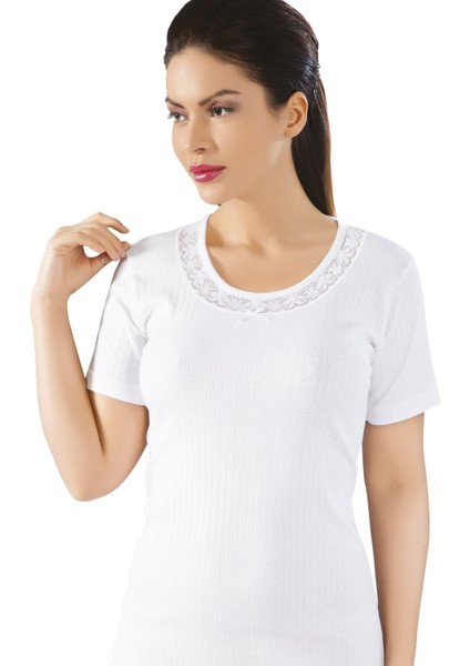 3'lü Kaşkorse, Kısa Kollu, %100 Pamuklu Kadın Fanila & T-Shirt