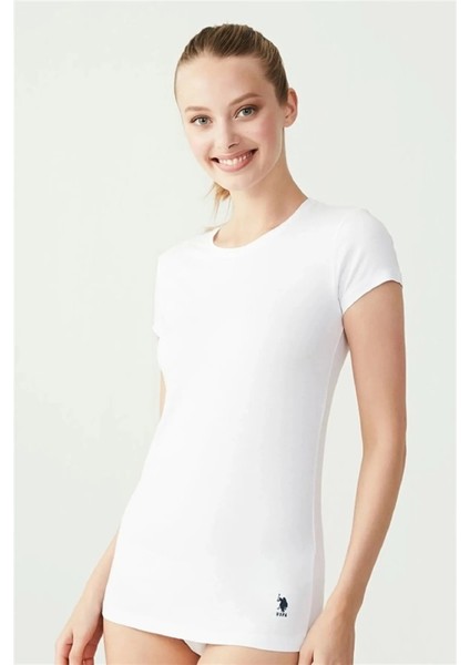 Kısa Kollu, Yuvarlak Yaka, Kadın T-Shirt 66002