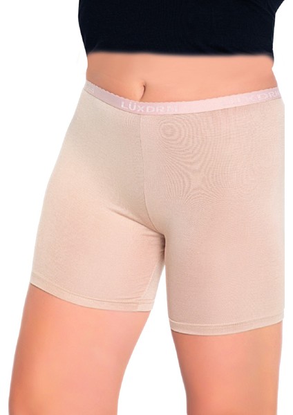 3 Adet, Bambu Kumaş, Ağlı Battal, Likralı Mini Tayt 3003 Ten