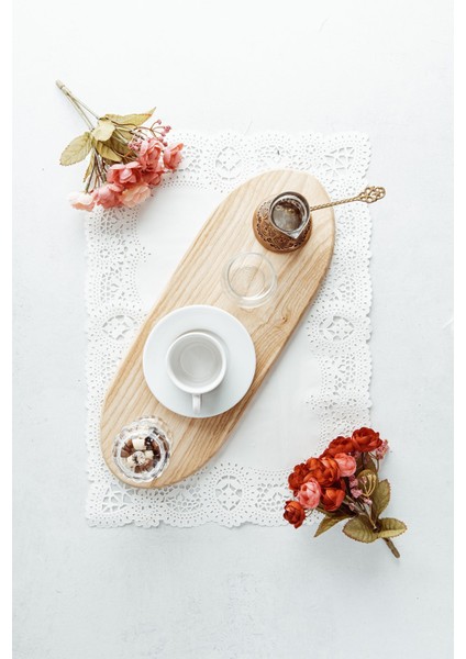 Doğal Ahşap Büyük Boy Sunum Tabağı Ahşap Servis Tabağı 40X14,5 cm