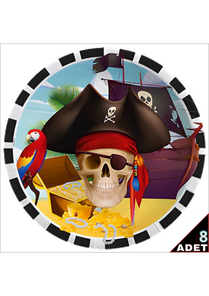 Korsan Partisi Karton Tabak - 23CM x 8 Adet fiyatları