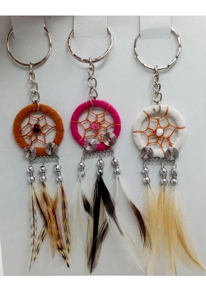 Dream Catcher Düş Kapanı Üç Renk Anahtarlık