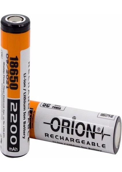 Orion 18650 3.7V 2200MAH Şarj Edilebilir Li-Ion Pil ( 5c Anlık 11 )