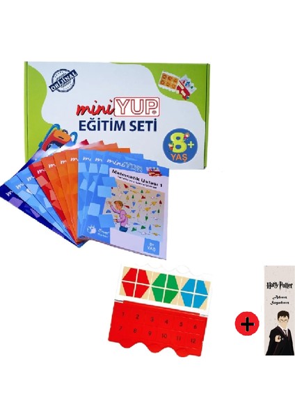 Miniyup 8+ Yaş Oyunlarla Öğreniyorum Orijinal Dikkat ve Matematik Güçlendirme Seti + Kişiye Özel Isimli Harry Potter Kitap Ayracı