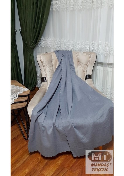 Şönil Çift Taraflı Kaymaz Koltuk-Çekyat Örtüsü (170 x 210) - Gri