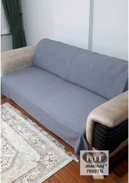 Şönil Çift Taraflı Kaymaz Koltuk-Çekyat Örtüsü (170 x 210) - Gri modelleri