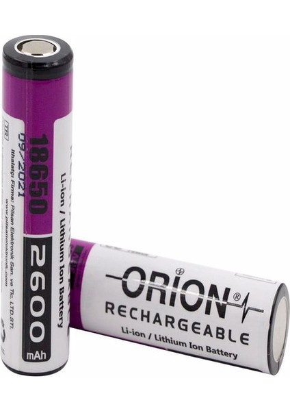 Orion 18650 3.7V 2600MAH Şarj Edilebilir Li-Ion Pil ( 5c Anlık 13 )