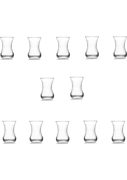 İnce Belli Çay Bardağı Optikli 12 Adet 135 cc