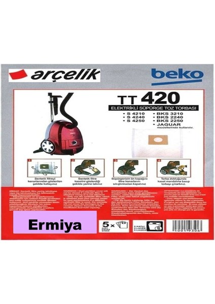 Arçelik Elektrikli Süpürge S 4540 Trb 6986 Toz Torbası 20 Ad ( 4 Litre %100 Ithal A++ Kalite )