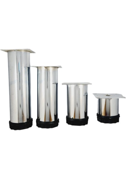 40 Lık 15 cm Parlak Krom Metal Yuvarlak Ayak ( 4 Adet)
