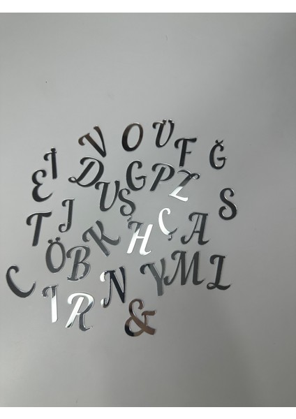 Pleksi Alfabe Harfler ( Tüm Alfabe ) Yapışkanlı 4 cm