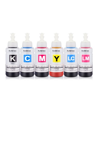 Duruınk Epson L850 673 Uyumlu Muadil Mürekkep Seti 6 Renk x 70ML+1000ML Siyah