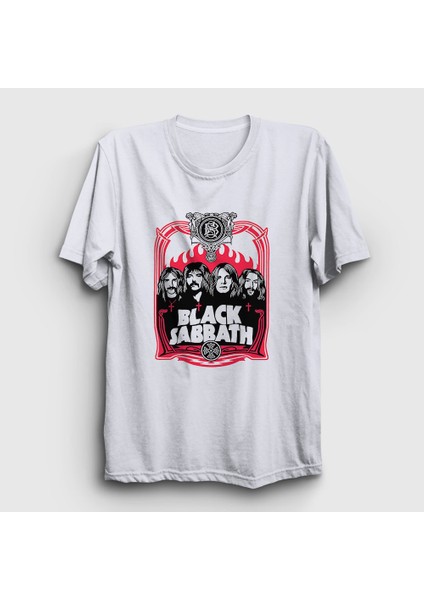 Unisex Beyaz Band V2 Black Sabbath T-Shirt