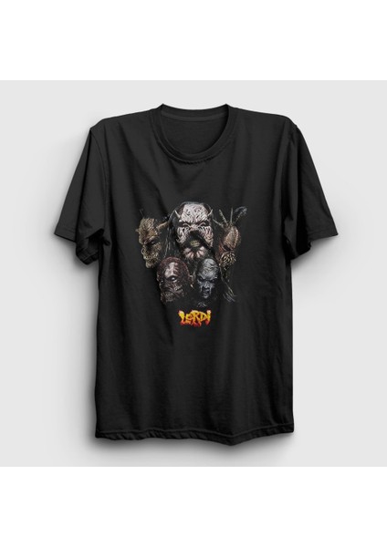 Unisex Siyah Band Lordi T-Shirt