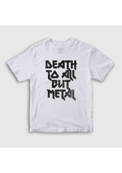 Unisex Çocuk Beyaz Death To All But Metal Steel Panther T-Shirt