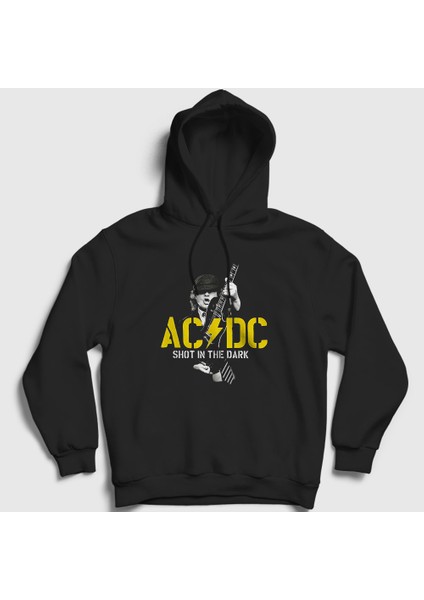 Unisex Siyah Dark Angus Young Ac Dc Kapüşonlu Sweatshirt