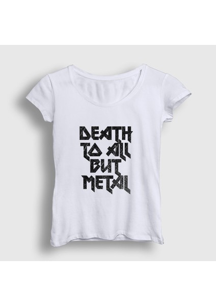 Kadın Beyaz Death To All But Metal Steel Panther T-Shirt