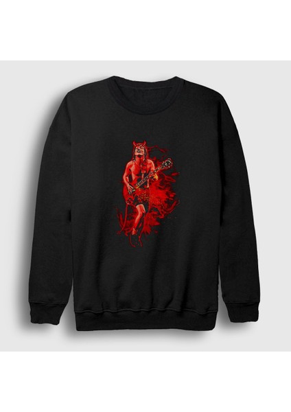 Unisex Siyah Devil Angus Young Ac Dc Sweatshirt