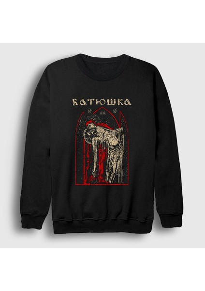 Unisex Siyah Love Batushka Sweatshirt
