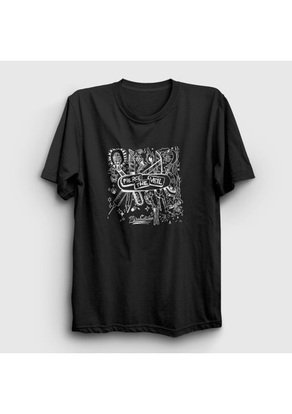 Unisex Siyah Misadventures Pierce The Veil T-Shirt
