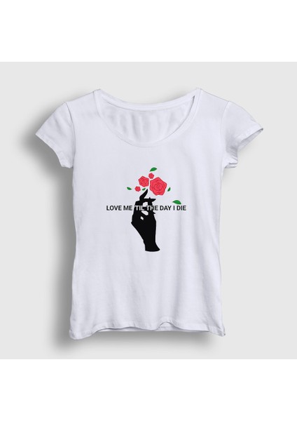Kadın Beyaz Rose 5 Seconds Of Summer T-Shirt