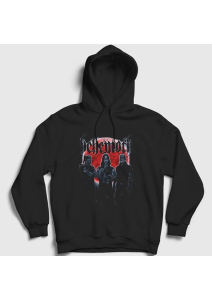 Unisex Siyah Red Moon Behemoth Kapüşonlu Sweatshirt