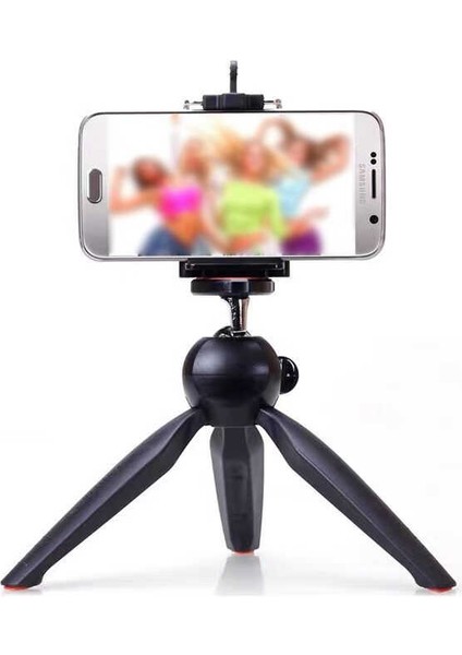 Tripod Selfie Stick Çubuğu Masa Üstü Kamera,monopod,telefon Ufak Telefon Tutucu Aparat Siyah