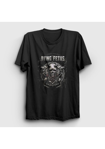 Unisex Siyah Skull Dying Fetus T-Shirt