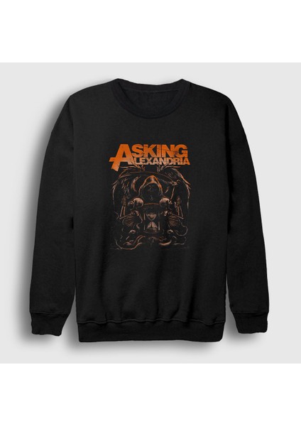 Unisex Siyah Time Asking Alexandria Sweatshirt