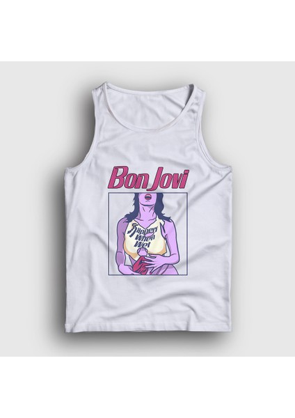 Unisex Beyaz Wet Bon Jovi Atlet