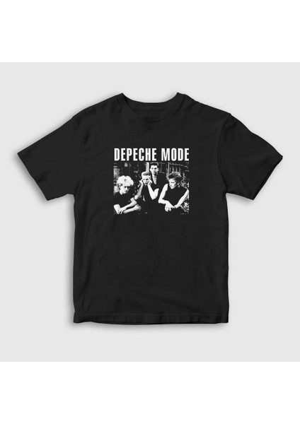 Unisex Çocuk Siyah Band V2 Depeche Mode T-Shirt