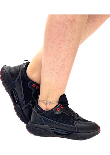 Yüksek Taban Kadın Spor Ayakkabı Sneaker SİYAH