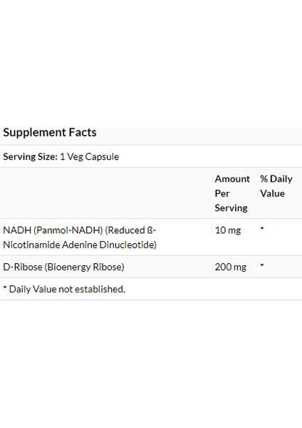 , Nadh, 10 mg 60 Veg Capsules Nad