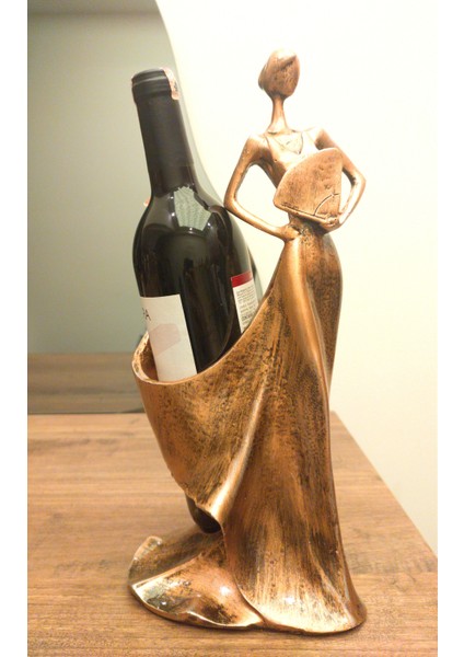 Dekoratif 35 cm Kadın Şaraplık Biblo Özel Tasarım Ev Dekor Hediyelik Eşya