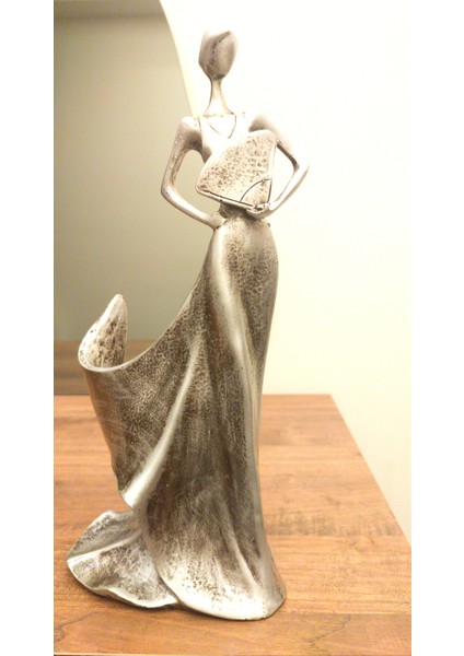 Dekoratif 35 cm Kadın Şaraplık Biblo Özel Tasarım Ev Dekor Hediyelik Eşya modelleri