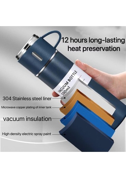 Tek Bardaklı Isı Korumalı Paslanmaz Çelik Sızdırmaz Taşınabilir Termos 500 ml