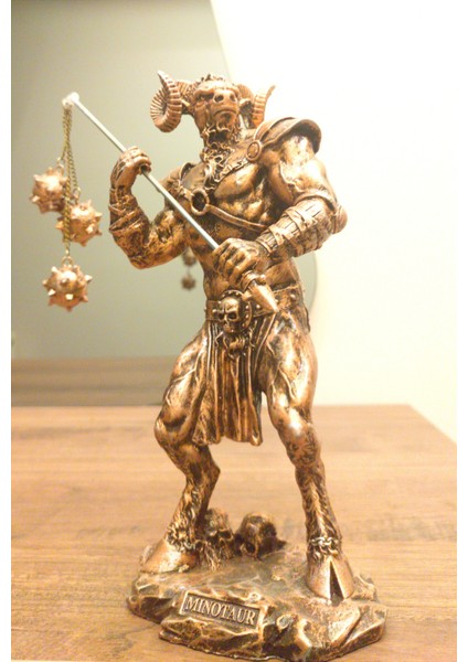 Minotaur Mitolojik Biblo Yarı Insan Yarı Boğa Heykel Ev Dekor Hediyelik Eşya
